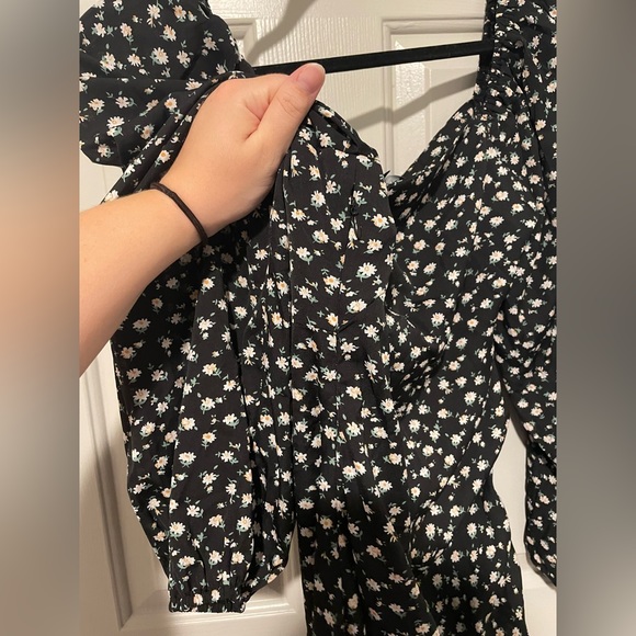 NWT Lulus Growing in the Garden Black Ditsy Floral Print Long Sleeve Dress - Picture 10 of 12